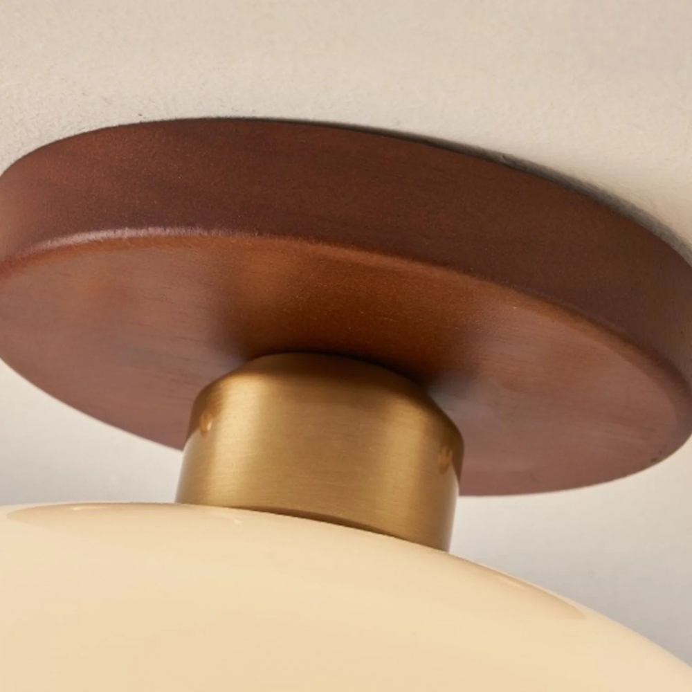 Lámpara de Techo Crema Estilo Bauhaus Francés