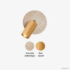 Modelo Aksel: Aplique de Pared de Diseño en Travertino y Madera
