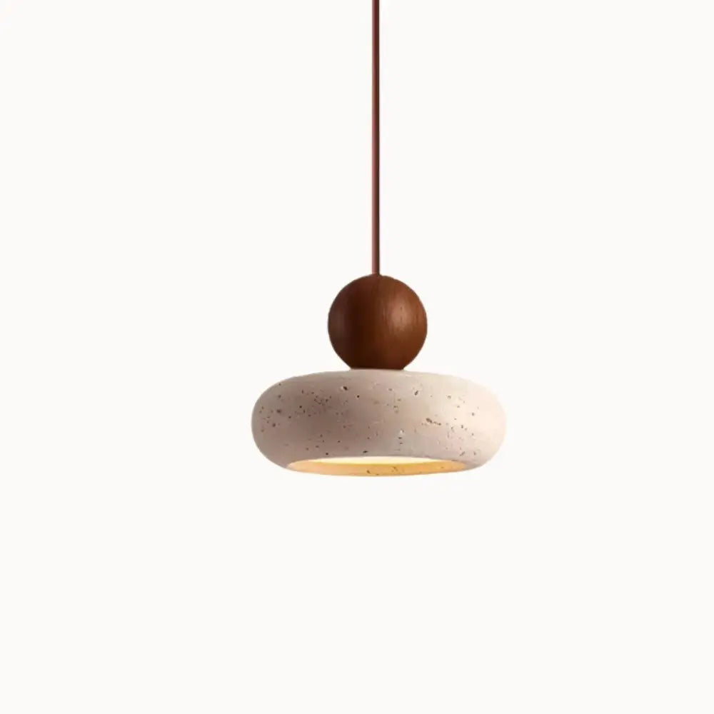 Alva - Minimalist Suspension in Travertine and Wood