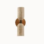 Escandinavian Wall Sconce in Travertine and Solid Wood | Velin