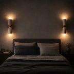 Escandinavian Wall Sconce in Travertine and Solid Wood | Velin