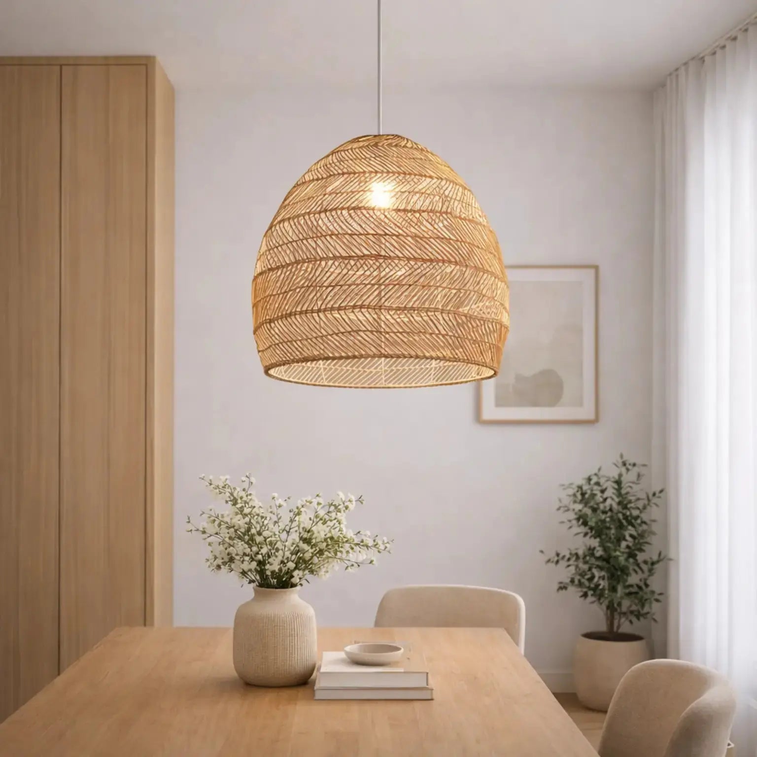 Suspensión de Bambú de Estilo Nórdico Ø 25 cm | Dome