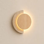 Aplicación de Pared Estilo Travertino y Madera con LED Integrado | Halla