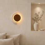 Aplicación de Pared Estilo Travertino y Madera con LED Integrado | Halla