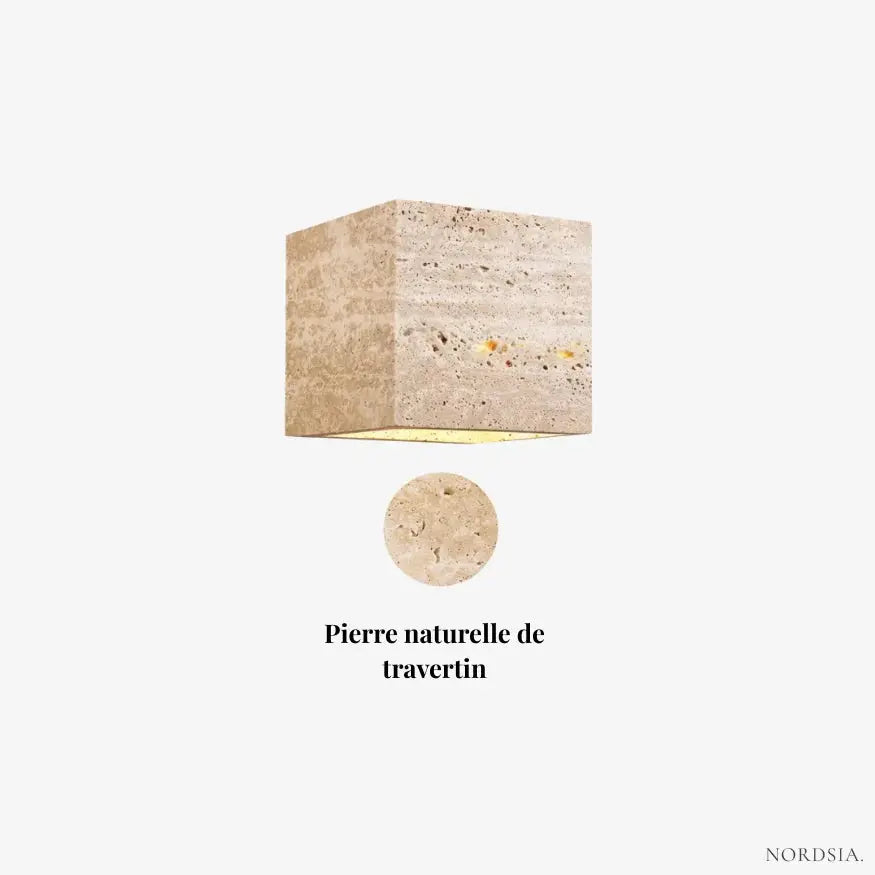 Escandinavian Wall Sconce in Natural Travertine | Horten