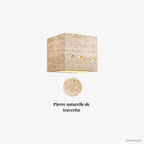 Escandinavian Wall Sconce in Natural Travertine | Horten