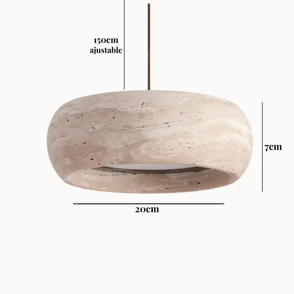 Moderna Lámpara Colgante en Travertino Auténtico - Ø 20 cm | Isla