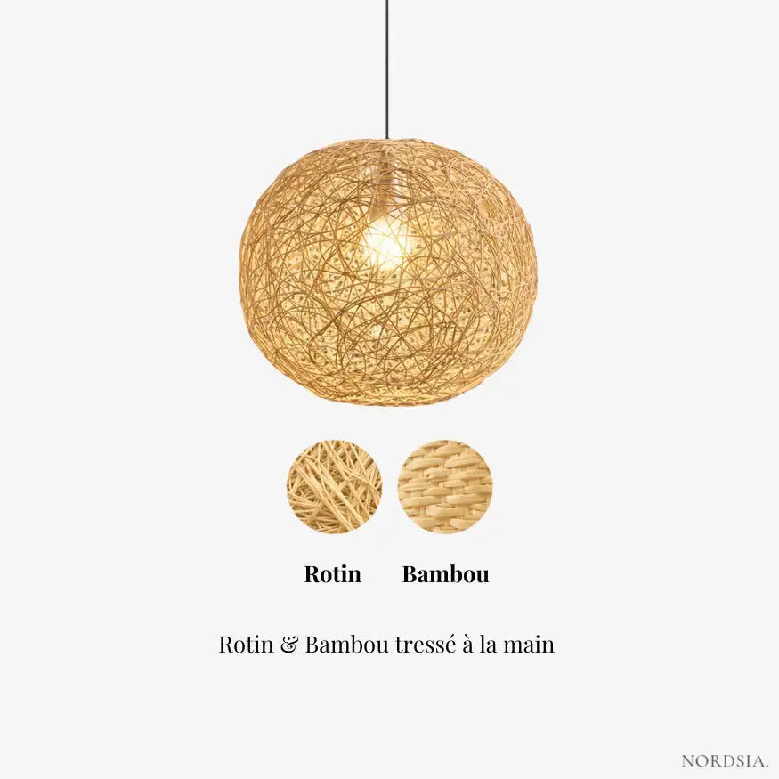 Esfera Colgante de Ratán y Bambú Ø 30 cm | Liora