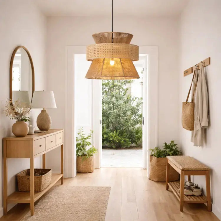 Linnea Bamboo and Natural Rattan Suspension Light - Ø 40 cm