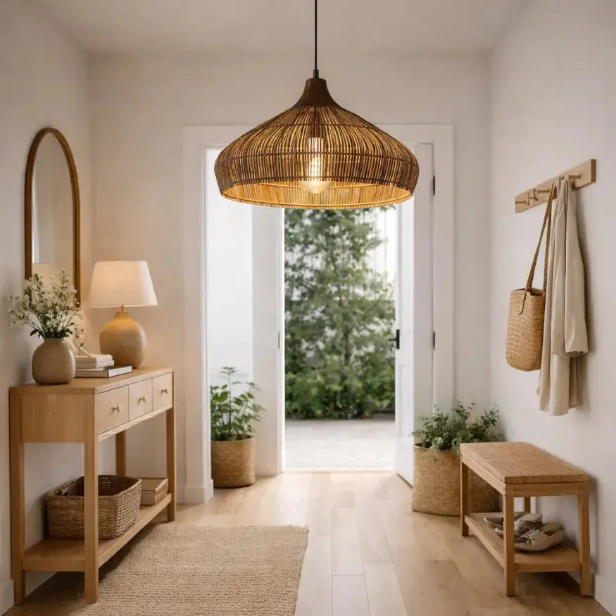 Suspensión de Ratan Natural Ø 40 cm - Diseño Nella