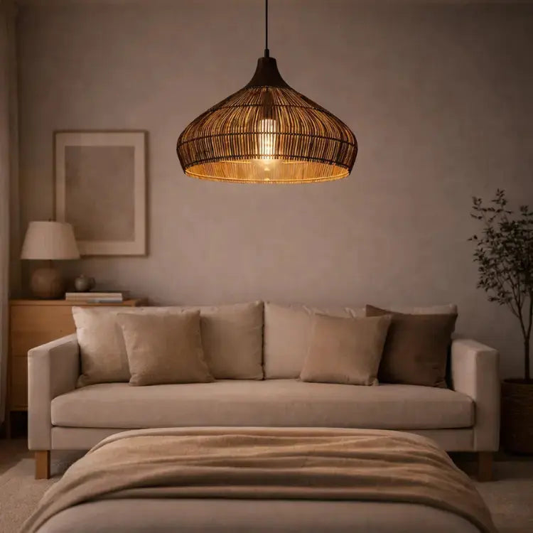 Suspensión de Ratan Natural Ø 40 cm - Diseño Nella