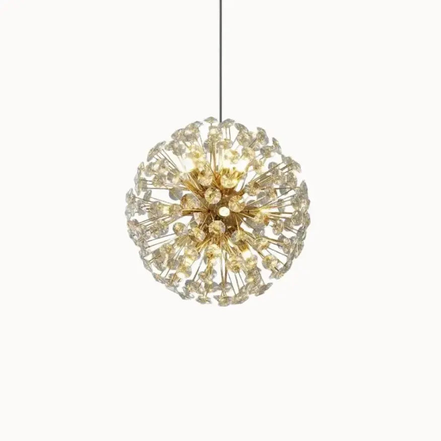 Moderna lámpara de suspensión de cristal y metal dorado - Ø 35 cm | Signe