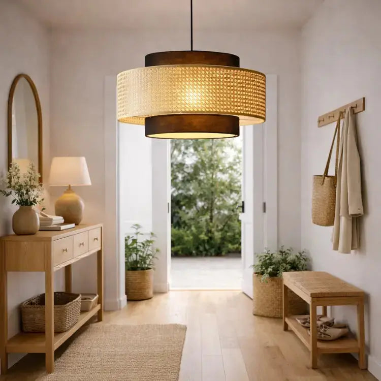 Runa - Lámpara colgante de ratán natural con diseño nórdico - Ø 40 cm