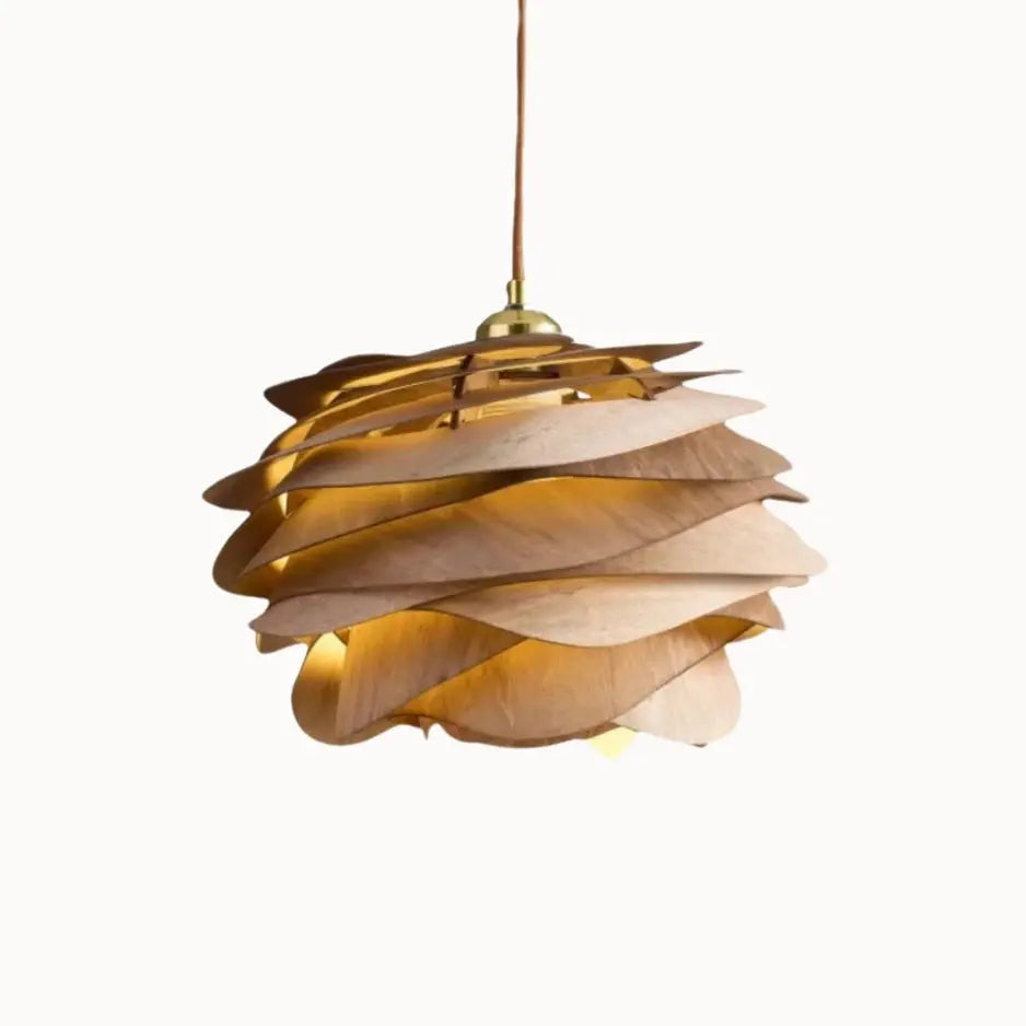 Iluminación Colgante de Madera y Bambú Natural - Ø 30 cm | Iris