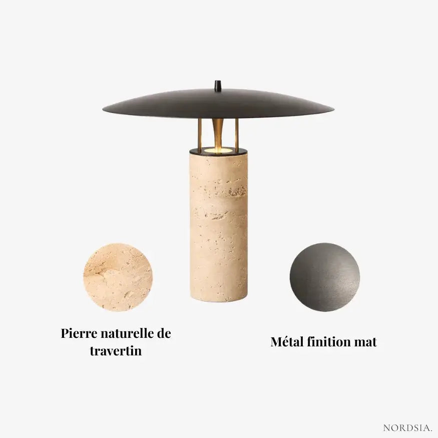 Lámpara de Mesa de Travertino | Noma