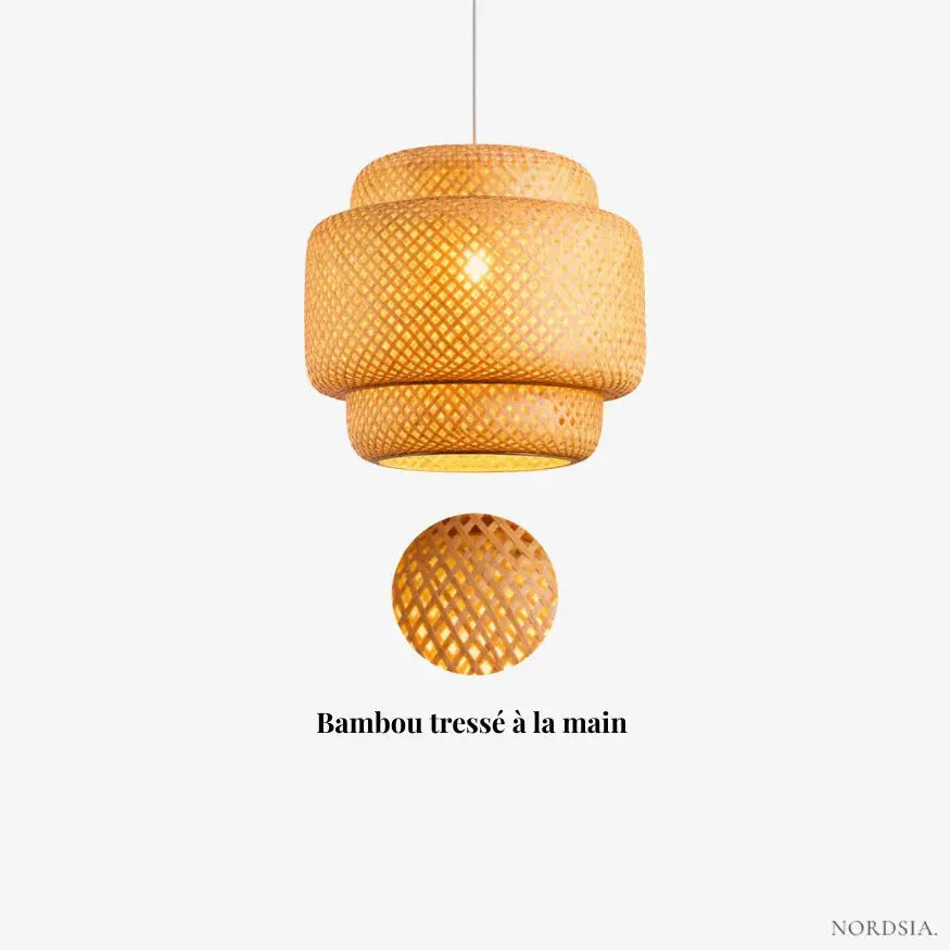Suspensión de Bambú Natural Ø 30 cm | Nomi