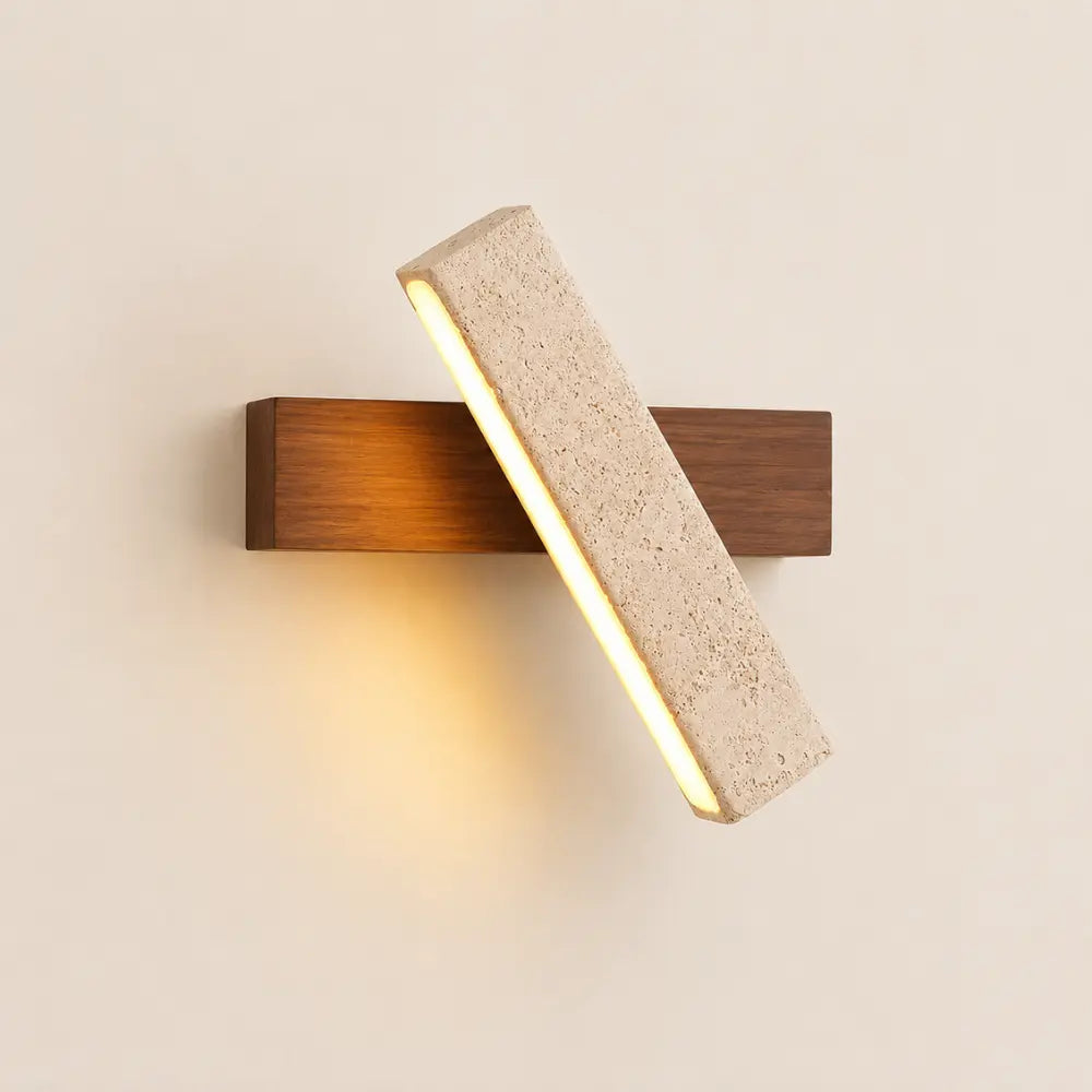 Applique de Pared en Travertino y Madera Escandinava - Modelo Solveig