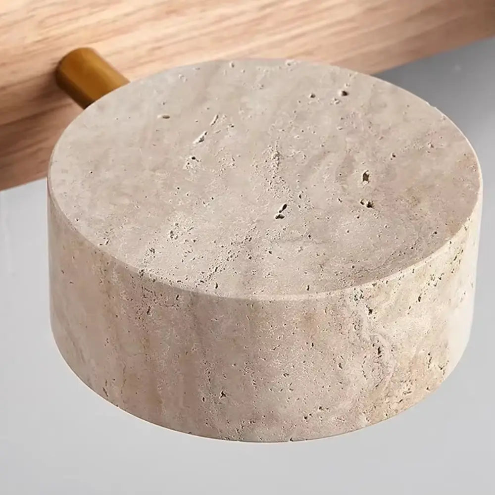 Triva: Aplique de Diseño en Travertino y Madera con Varias Cabezas