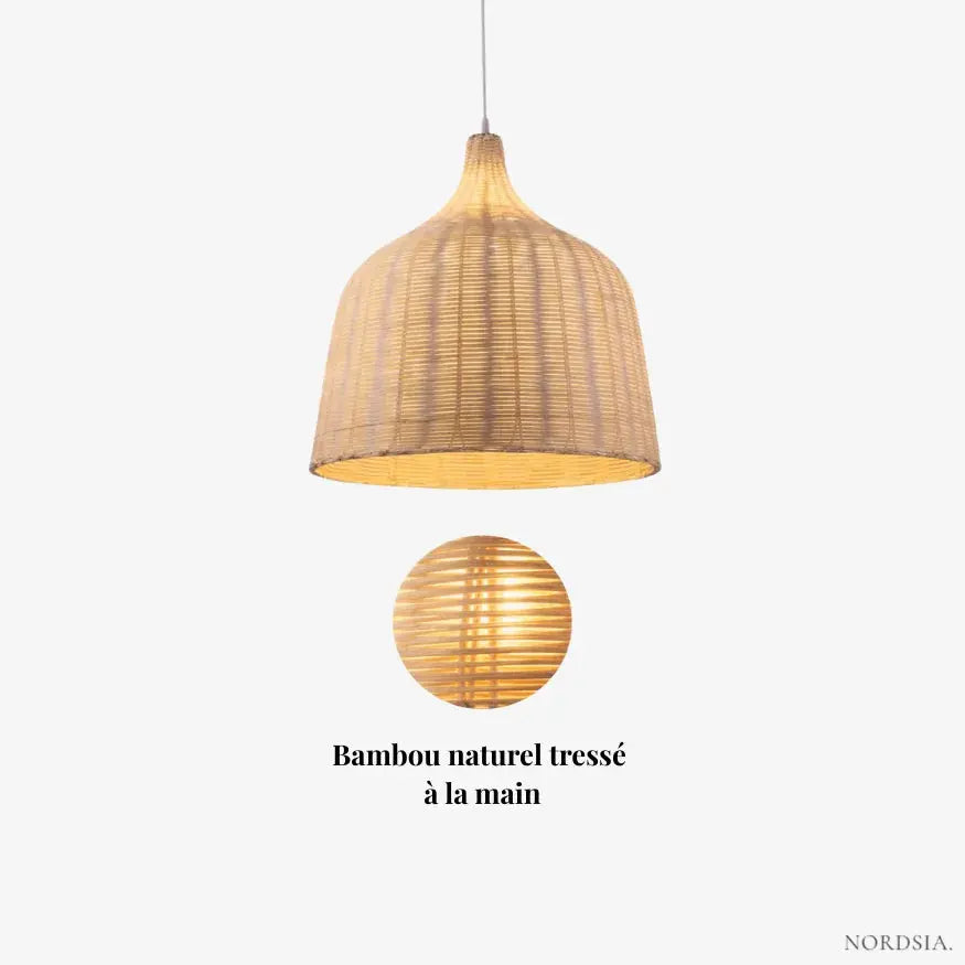 Escultura de Suspensión en Bambú Natural Ø 25 cm | Tindra