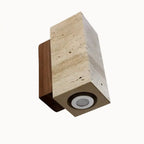 Aplique de Pared Moderno en Travertino y Madera | Elin