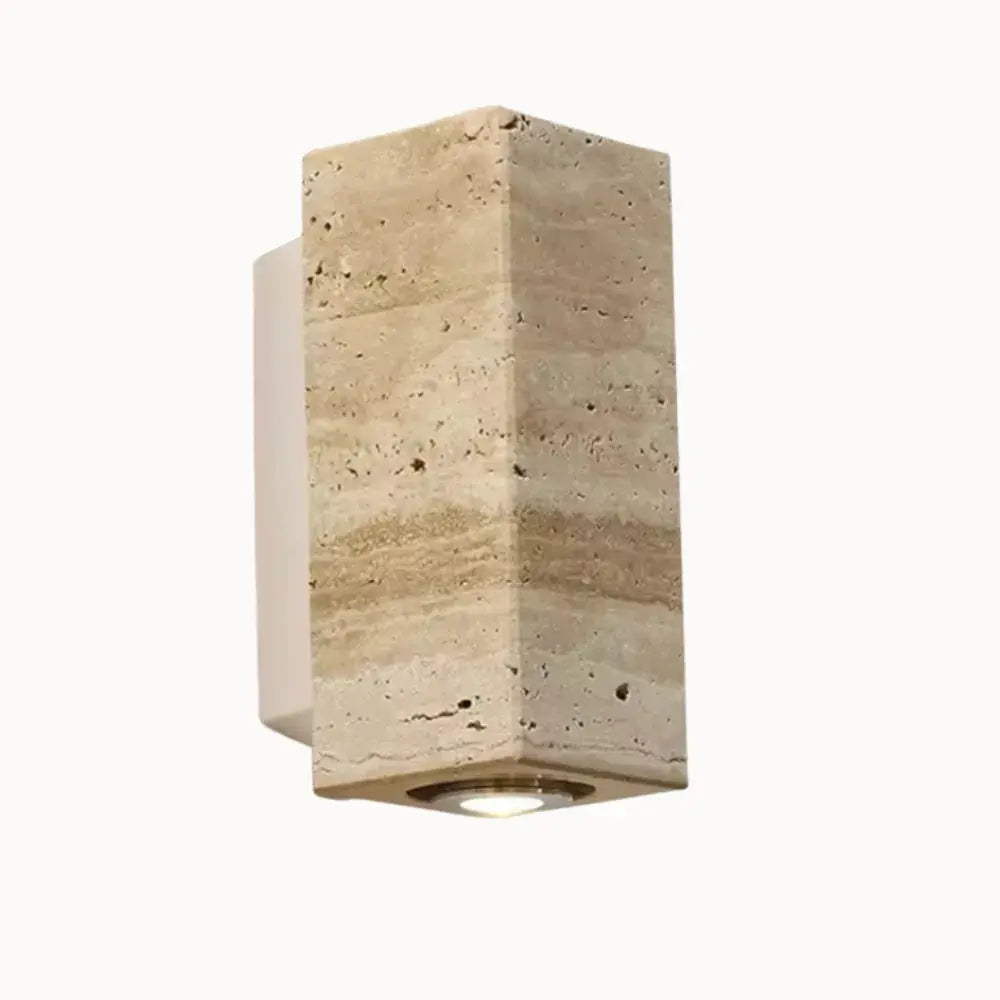 Aplique de Pared Moderno en Travertino y Madera | Elin