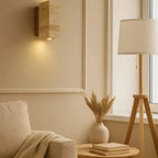Aplique de Pared Moderno en Travertino y Madera | Elin