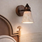 Anja: Aplique de Pared en Travertino y Madera con Estilo Escandinavo