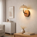 Elegante Aplique de Pared en Travertino y Madera | Modelo Ingrid