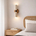 Escandinavian Wall Sconce in Travertine and Solid Wood | Velin