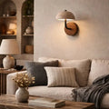Elegante Aplique de Pared en Travertino y Madera | Modelo Ingrid