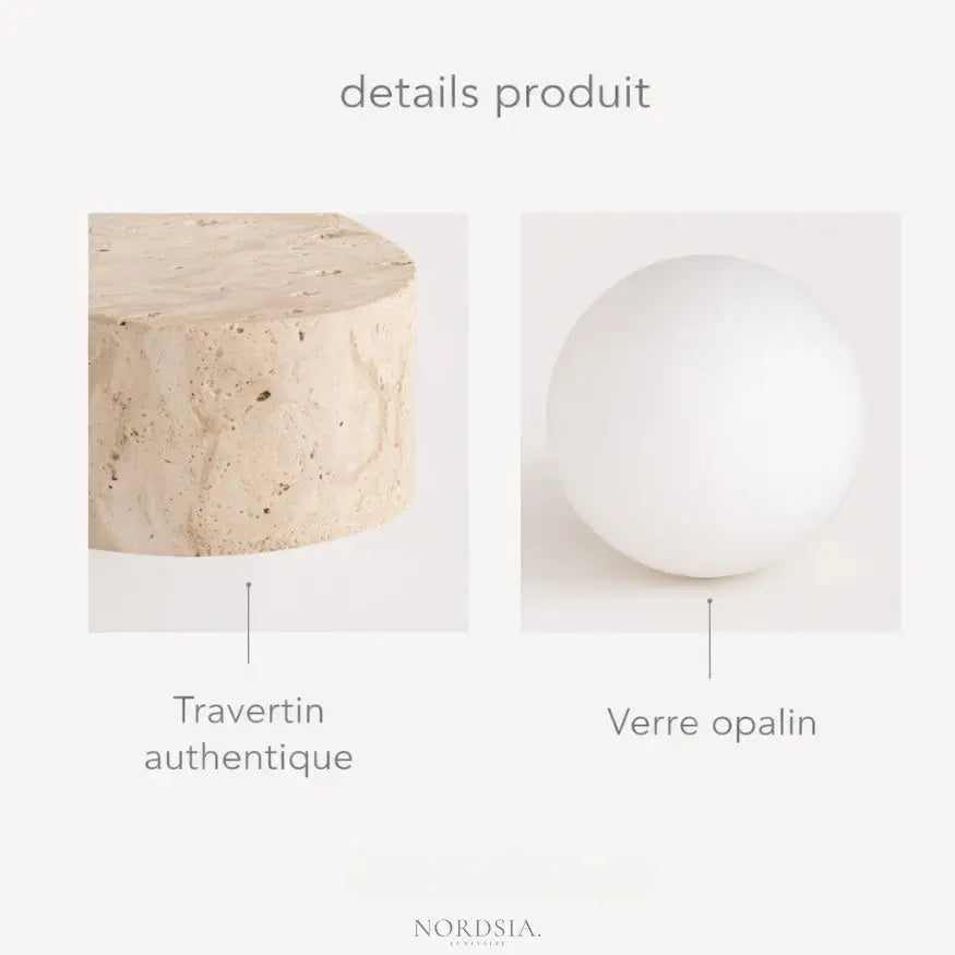 Elegante Aplique de Pared en Travertino y Vidrio | Kael