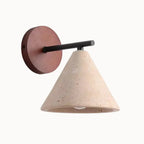 Escandinavian Wall Sconce in Travertine and Wood | Lyra Model