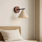 Escandinavian Wall Sconce in Travertine and Wood | Lyra Model