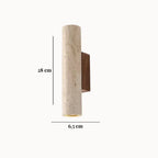 Minimalist Wall Sconce in Travertine and Wood | Mysen