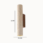 Minimalist Wall Sconce in Travertine and Wood | Mysen