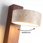 Elegante Aplique de Pared en Madera y Travertino | Solberg