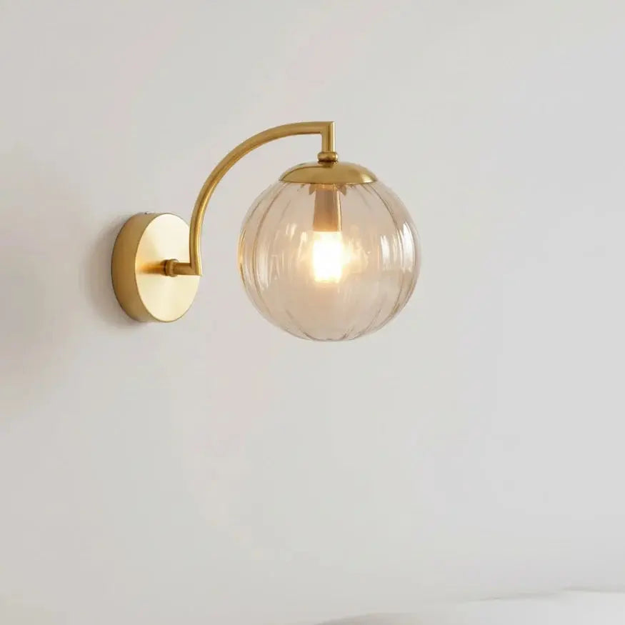 Arandela de Diseño en Vidrio y Metal Dorado | Sélune