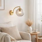 Arandela de Diseño en Vidrio y Metal Dorado | Sélune