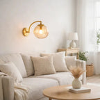 Arandela de Diseño en Vidrio y Metal Dorado | Sélune