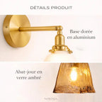 Fenra Aplique de Pared de Vidrio Ámbar con Diseño Elegante