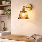 Fenra Aplique de Pared de Vidrio Ámbar con Diseño Elegante