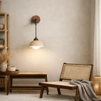 Aplique de Pared Moderno en Travertino y Madera | Porva