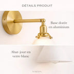 Modelo Rovin: Aplique de Pared Vintage en Vidrio Blanco