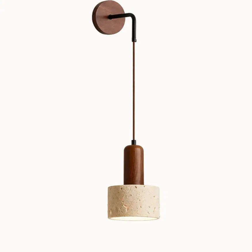 Aplicación de pared escandinava en travertino y madera | Elvik