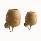 Arvin - Aplique de Pared de Bambú Natural Ø 25 cm