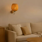 Arvin - Aplique de Pared de Bambú Natural Ø 25 cm