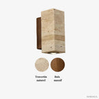 Aplique de Pared Moderno en Travertino y Madera | Elin