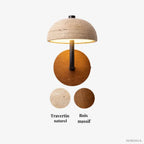Elegante Aplique de Pared en Travertino y Madera | Modelo Ingrid
