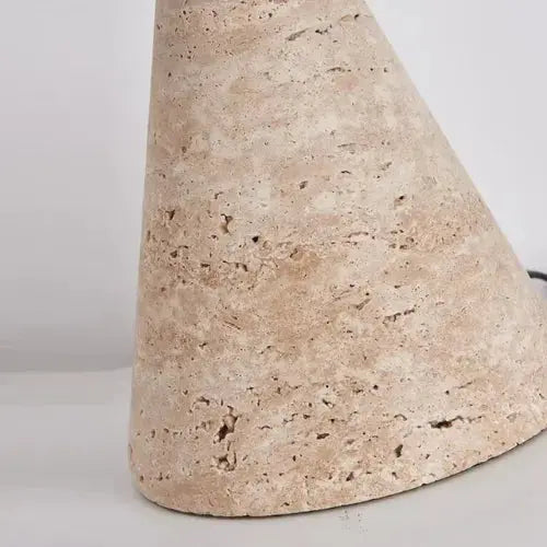Table Lamp in Scandinavian Style with Travertine and Opaline Glass | Aili