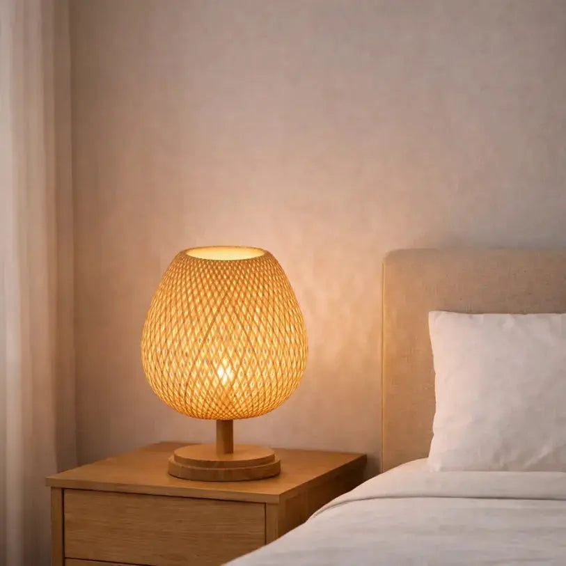 Lámpara de noche de madera y bambú natural | Neya